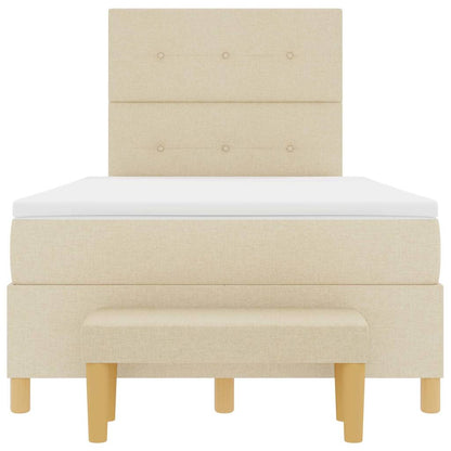 Letto a molle con testiera Crema 190 x 120 cm Tessuto | homemem39