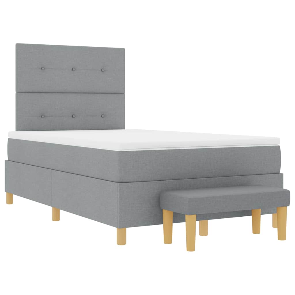 Letto a molle con materasso Grigio chiaro 120 x 200 cm Tessuto - homemem39