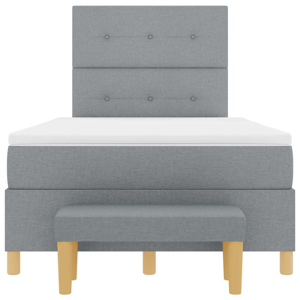 Letto a molle con materasso Grigio chiaro 120 x 200 cm Tessuto - homemem39