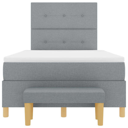 Letto a molle con materasso Grigio chiaro 120 x 200 cm Tessuto - homemem39