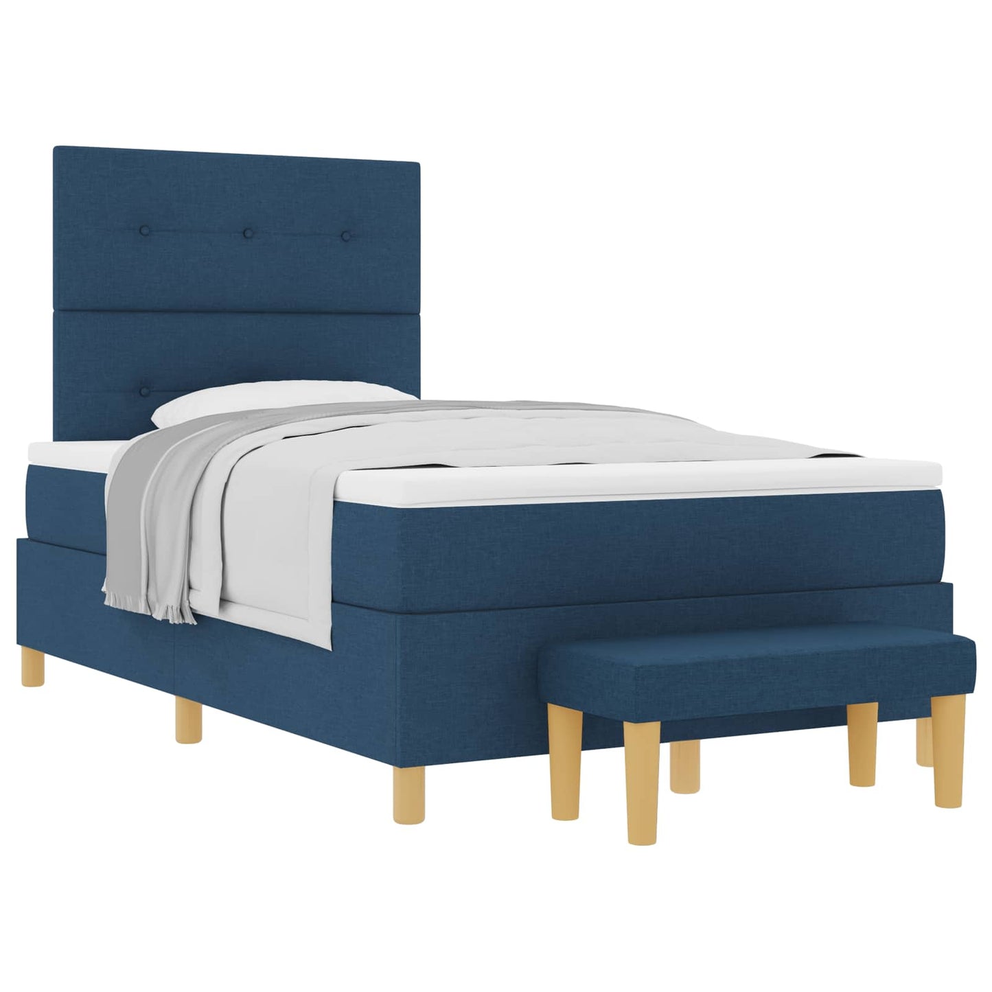 Letto a molle con testiera Blu 200 x 120 cm Tessuto | homemem39