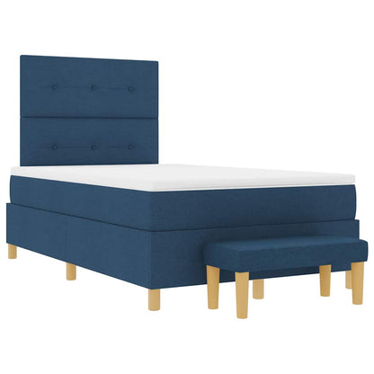 Letto a molle con testiera Blu 200 x 120 cm Tessuto | homemem39