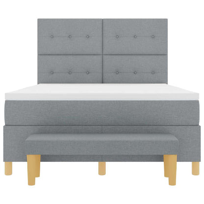 Letto a molle con testiera Grigio chiaro 190 x 140 cm Tessuto | homemem39