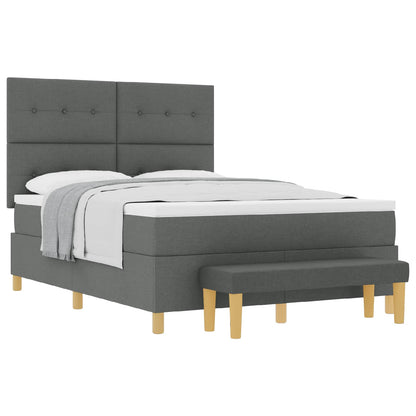 Letto a molle con testiera Grigio scuro 190 x 140 cm Tessuto | homemem39