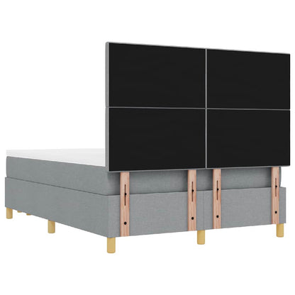 Letto a molle con testiera Grigio chiaro 200 x 140 cm Tessuto | homemem39