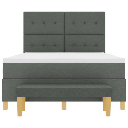 Letto a molle con cuscino Grigio scuro 200 x 140 cm Tessuto | homemem39