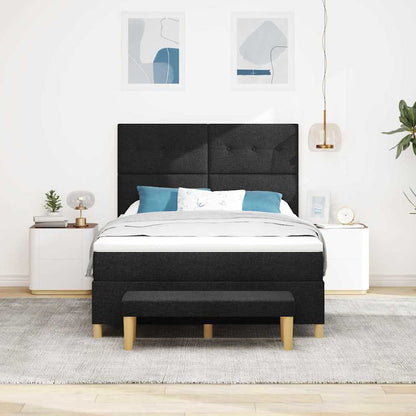 Letto a molle con testiera Nero 200 x 140 cm Tessuto | homemem39