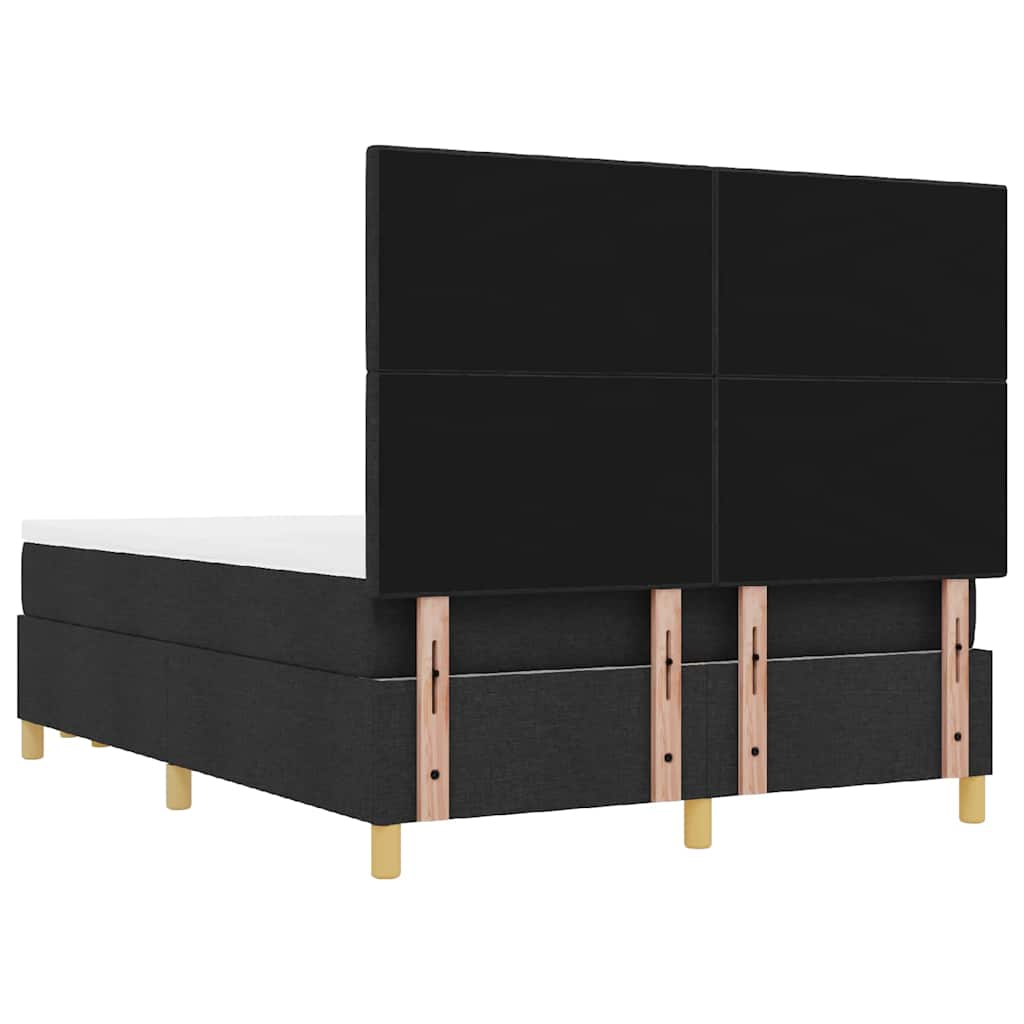 Letto a molle con testiera Nero 200 x 140 cm Tessuto | homemem39