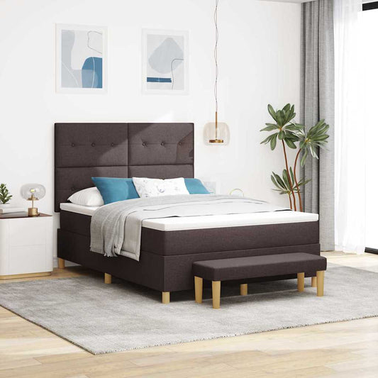 Letto a molle con cuscino Marrone scuro 200 x 140 cm Tessuto | homemem39