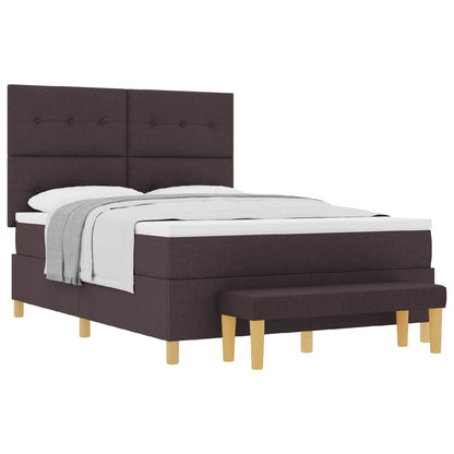 Letto a molle con cuscino Marrone scuro 200 x 140 cm Tessuto | homemem39