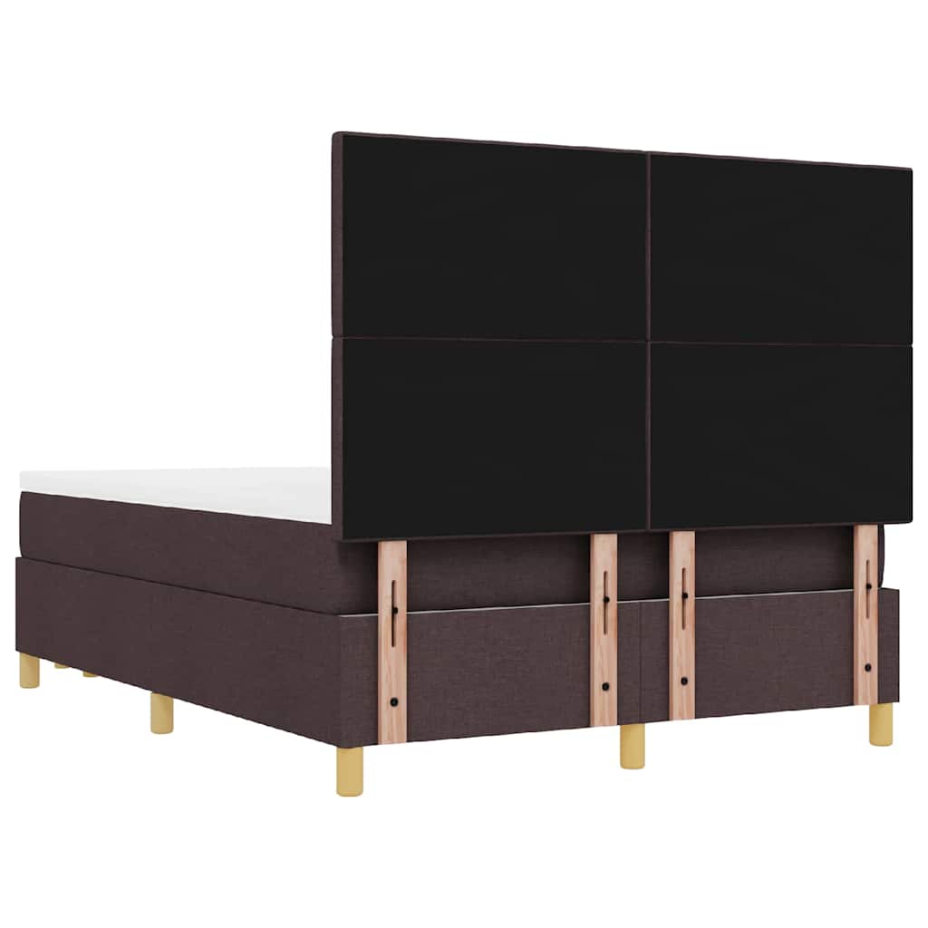 Letto a molle con cuscino Marrone scuro 200 x 140 cm Tessuto | homemem39
