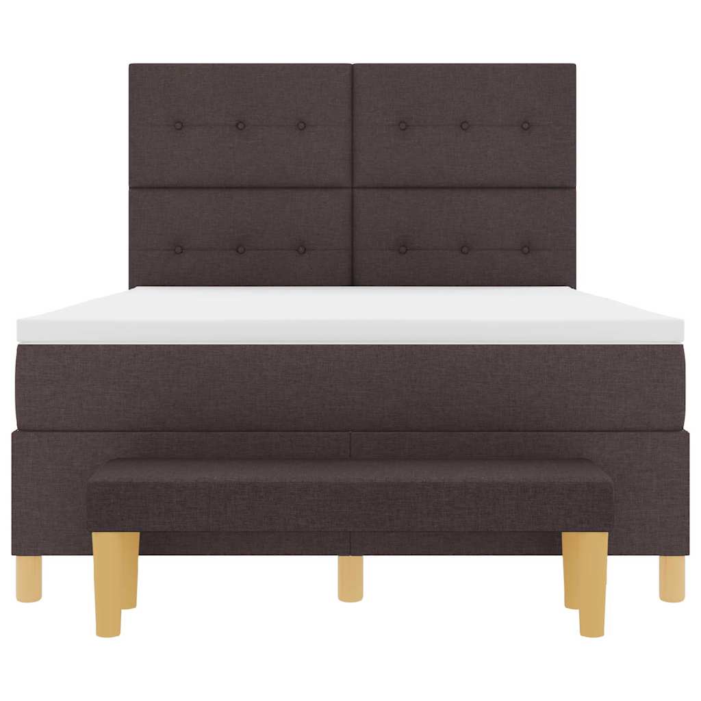 Letto a molle con cuscino Marrone scuro 200 x 140 cm Tessuto | homemem39