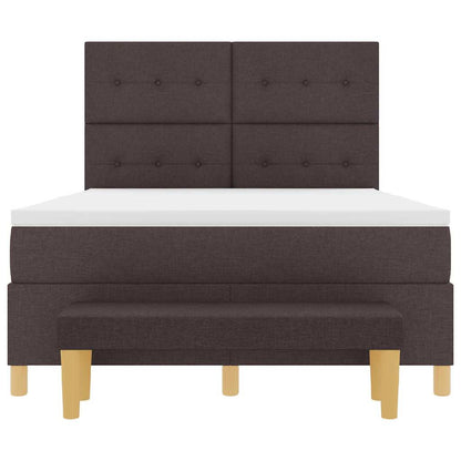 Letto a molle con cuscino Marrone scuro 200 x 140 cm Tessuto | homemem39