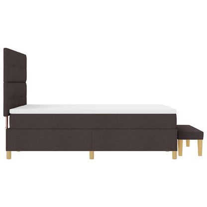 Letto a molle con cuscino Marrone scuro 200 x 140 cm Tessuto | homemem39