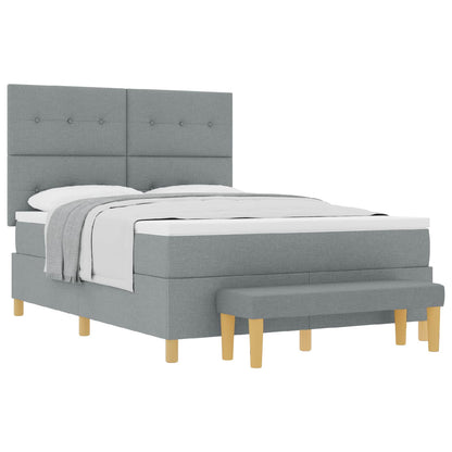 Letto a molle con testiera Grigio chiaro 200 x 160 cm Tessuto | homemem39