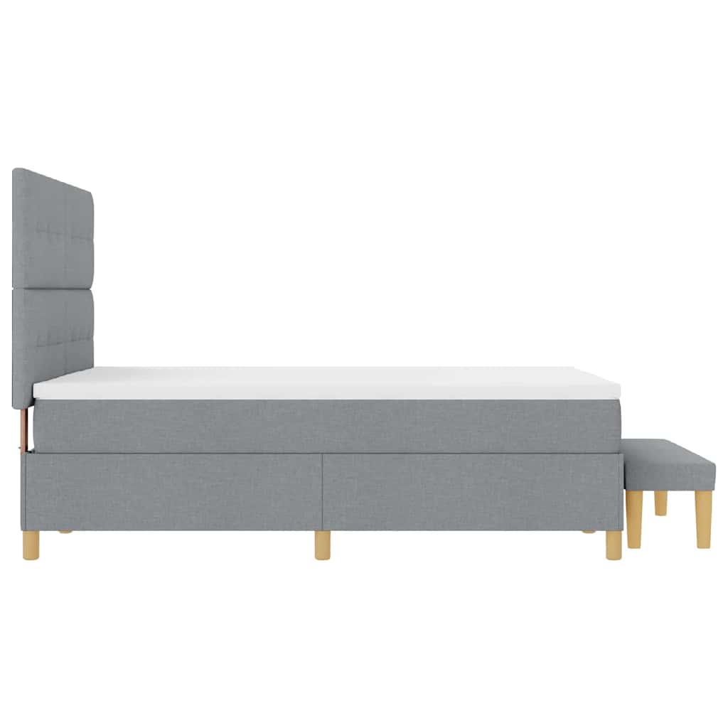 Letto a molle con testiera Grigio chiaro 200 x 160 cm Tessuto | homemem39