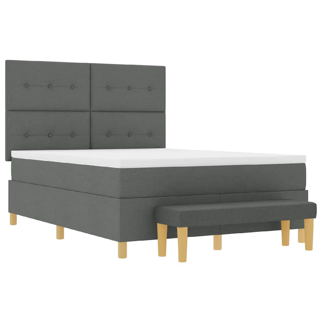 Letto a molle con testiera Grigio scuro 200 x 160 cm Tessuto | homemem39