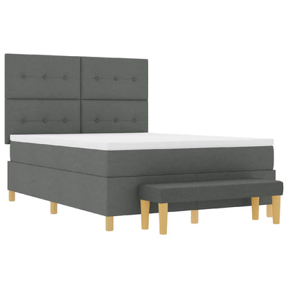 Letto a molle con testiera Grigio scuro 200 x 160 cm Tessuto | homemem39
