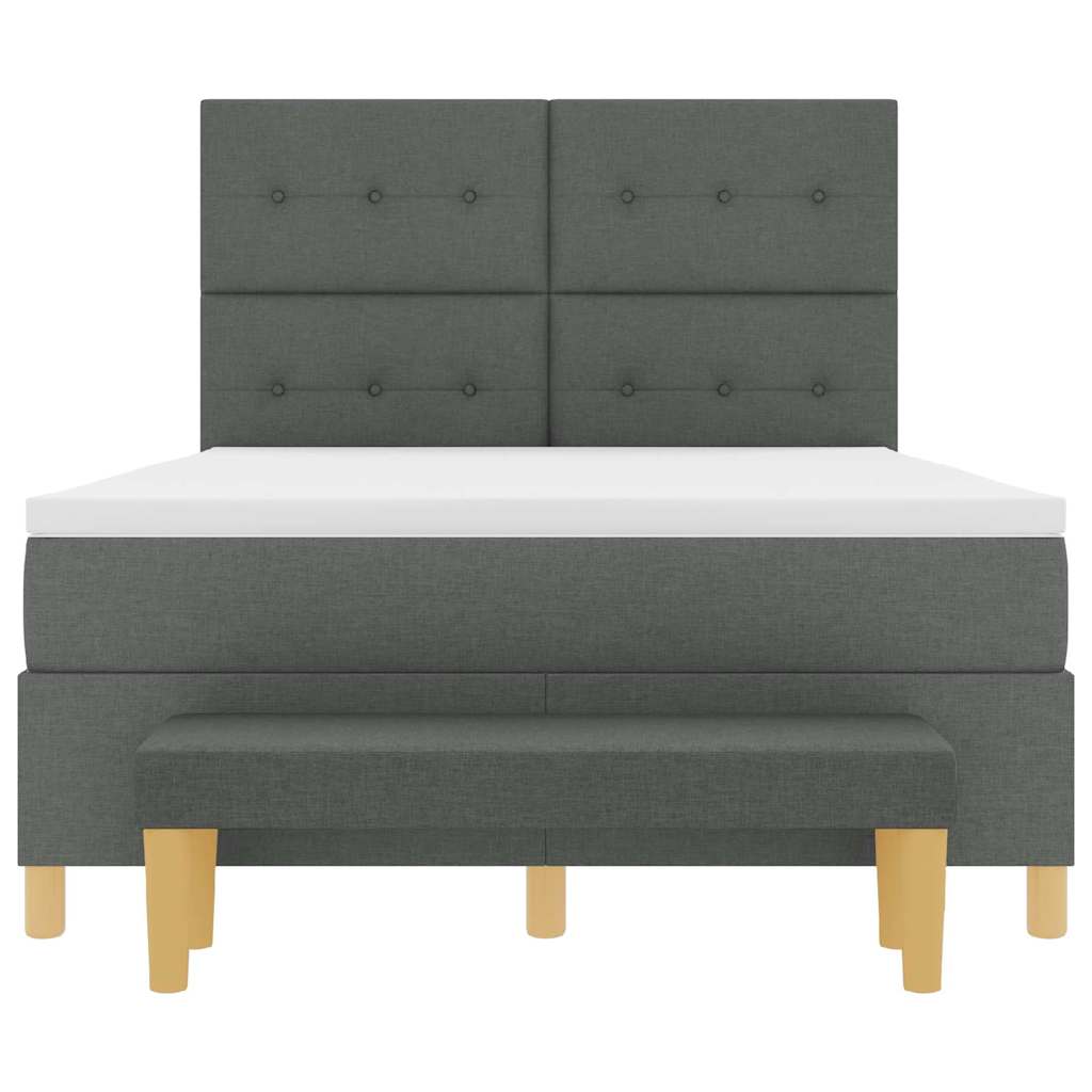 Letto a molle con testiera Grigio scuro 200 x 160 cm Tessuto | homemem39