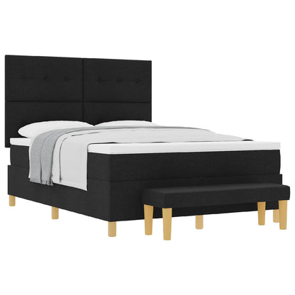 Letto a molle con testiera Nero 200 x 160 cm Tessuto | homemem39