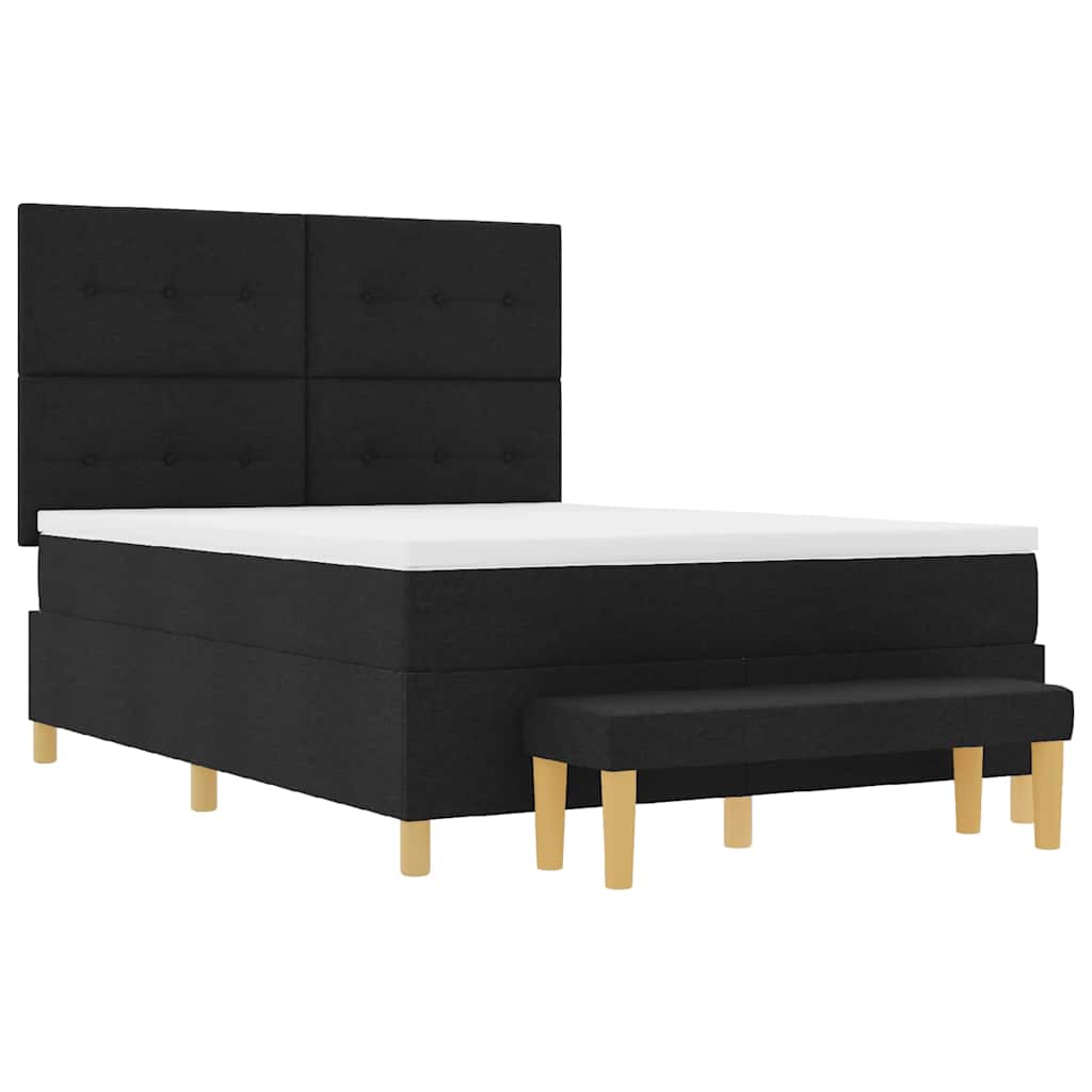 Letto a molle con testiera Nero 200 x 160 cm Tessuto | homemem39