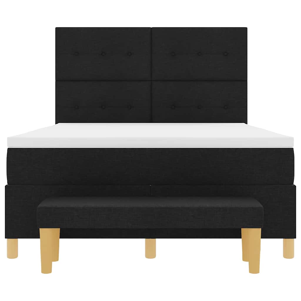 Letto a molle con testiera Nero 200 x 160 cm Tessuto | homemem39
