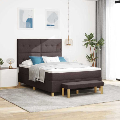 Letto a molle con testiera Marrone Scuro 200 x 160 cm Tessuto | homemem39