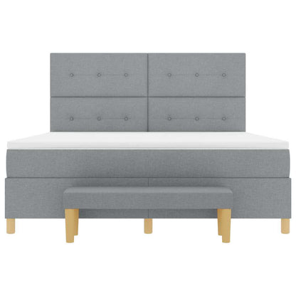 Letto a molle con testiera Grigio chiaro 200 x 180 cm Tessuto | homemem39