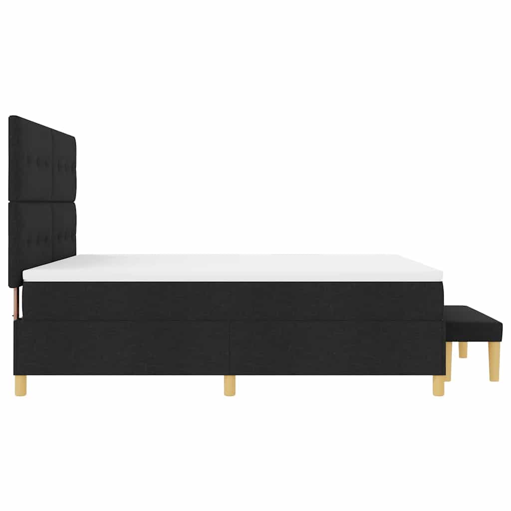 Letto a molle con testiera Nero 200 x 180 cm Tessuto | homemem39