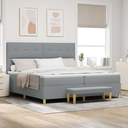 Letto a molle con materasso Grigio chiaro 200 x 200 cm Tessuto - homemem39
