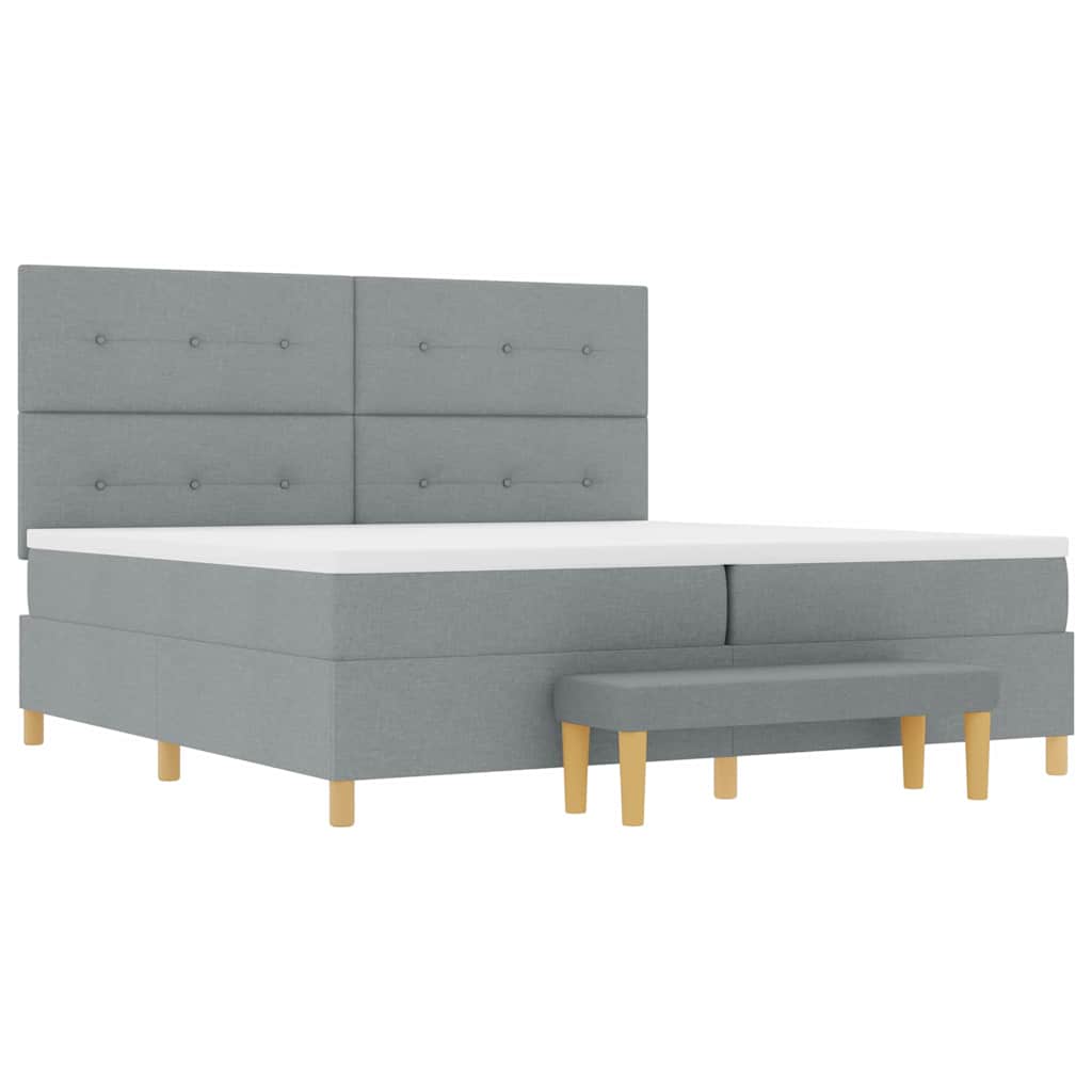 Letto a molle con materasso Grigio chiaro 200 x 200 cm Tessuto - homemem39