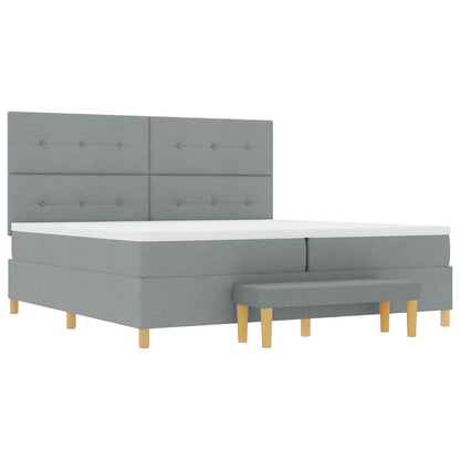 Letto a molle con materasso Grigio chiaro 200 x 200 cm Tessuto - homemem39