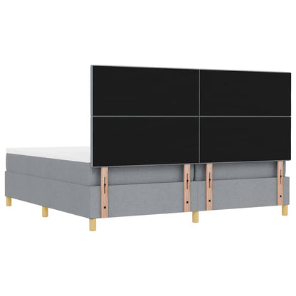 Letto a molle con materasso Grigio chiaro 200 x 200 cm Tessuto - homemem39