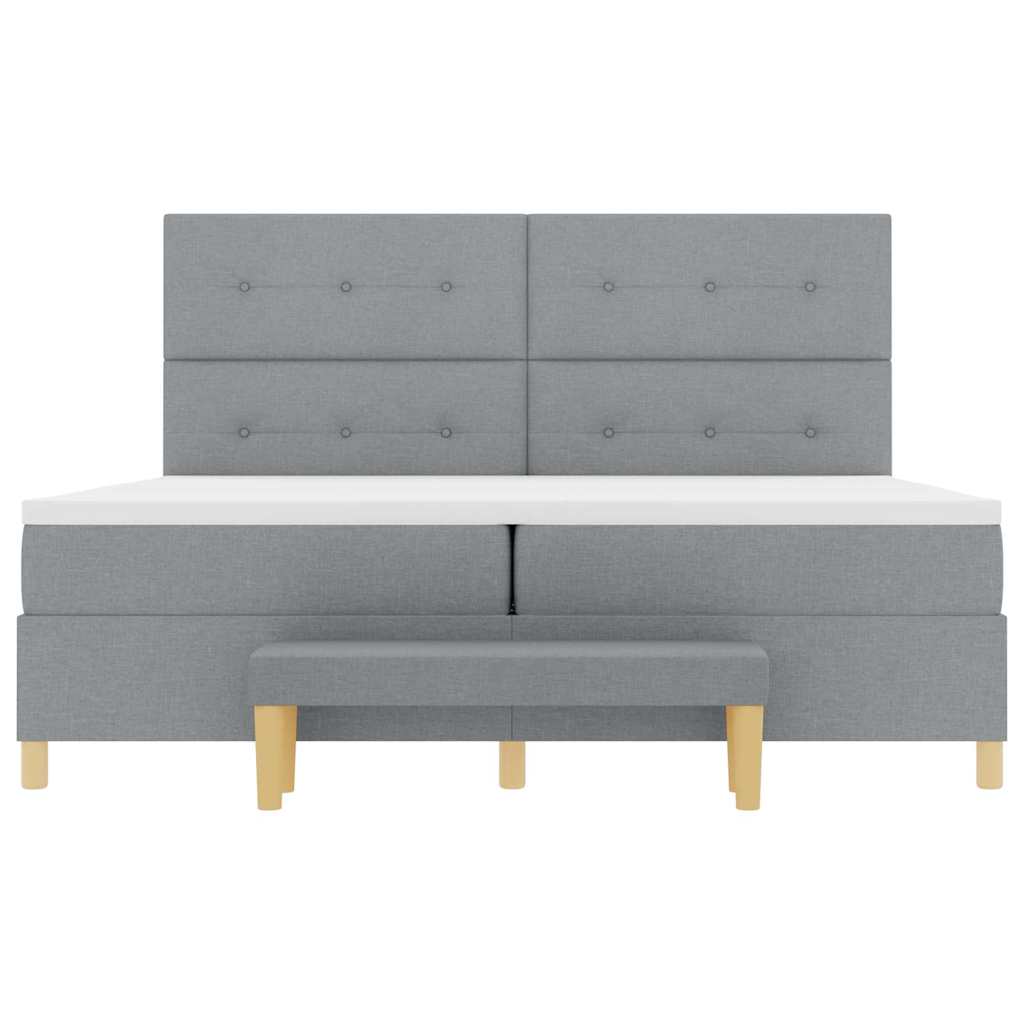 Letto a molle con materasso Grigio chiaro 200 x 200 cm Tessuto - homemem39