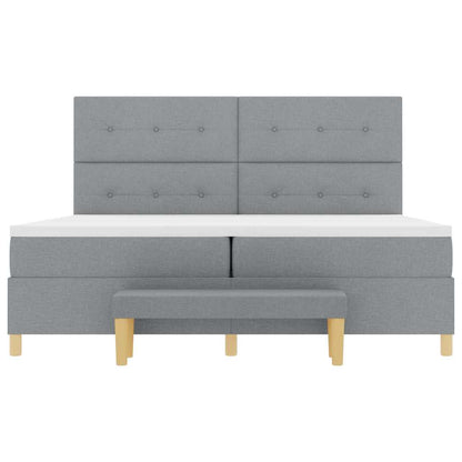 Letto a molle con materasso Grigio chiaro 200 x 200 cm Tessuto - homemem39