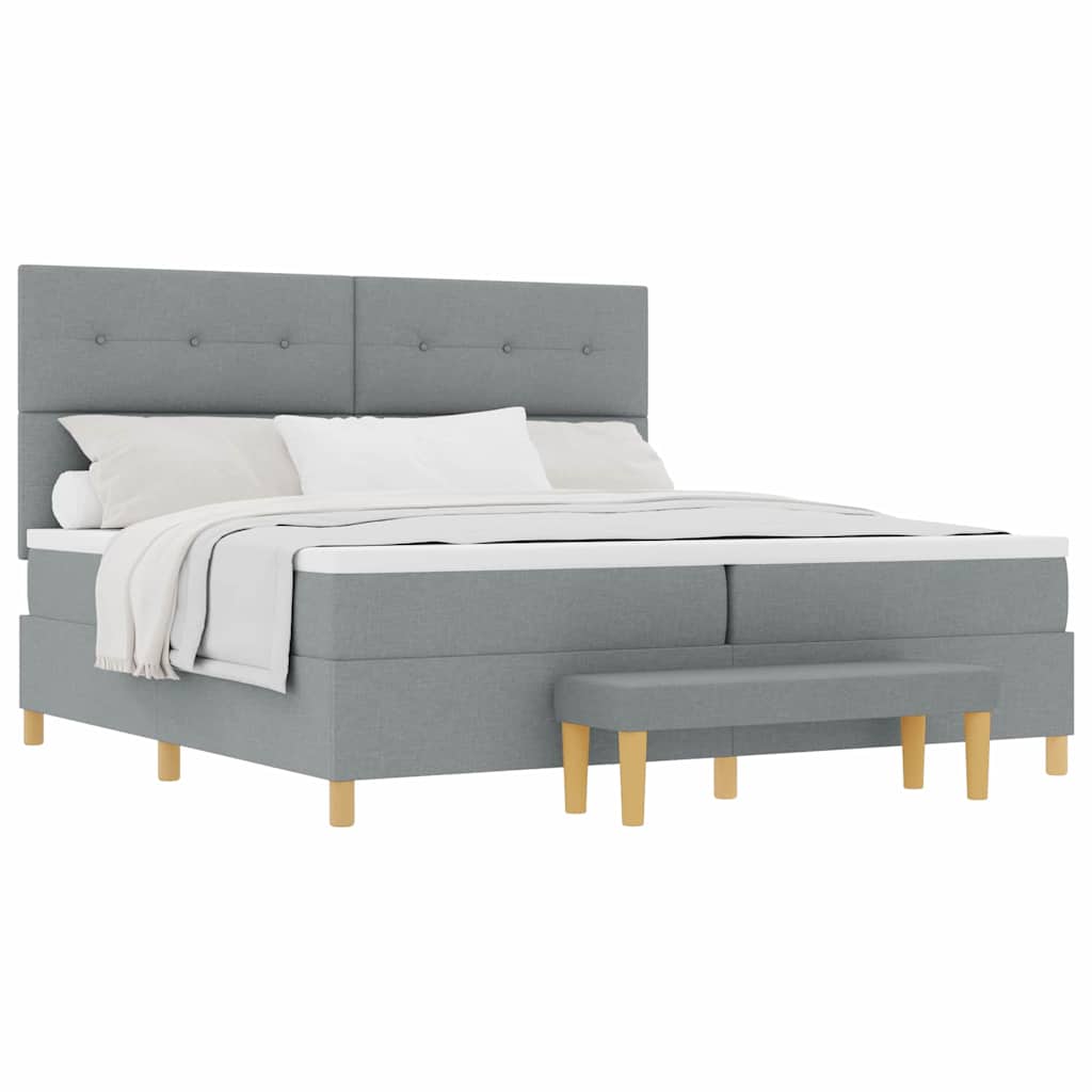 Letto a molle con materasso Grigio chiaro 200 x 200 cm Tessuto - homemem39
