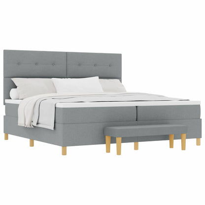 Letto a molle con materasso Grigio chiaro 200 x 200 cm Tessuto - homemem39