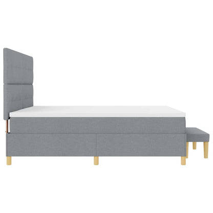 Letto a molle con materasso Grigio chiaro 200 x 200 cm Tessuto - homemem39