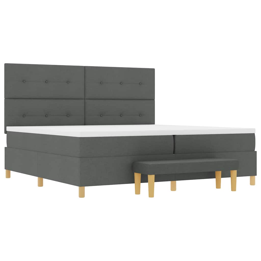 Letto a molle con materasso Grigio scuro 200 x 200 cm Tessuto - homemem39