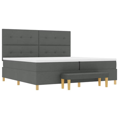 Letto a molle con materasso Grigio scuro 200 x 200 cm Tessuto - homemem39