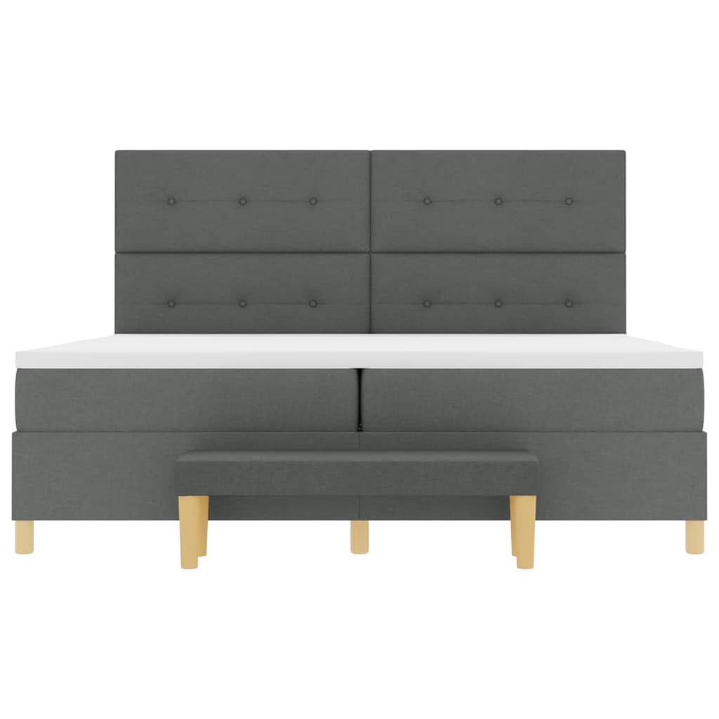 Letto a molle con materasso Grigio scuro 200 x 200 cm Tessuto - homemem39