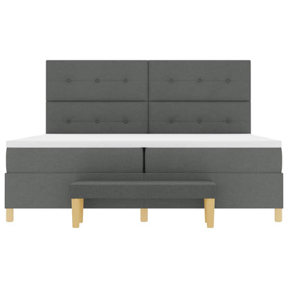 Letto a molle con materasso Grigio scuro 200 x 200 cm Tessuto - homemem39