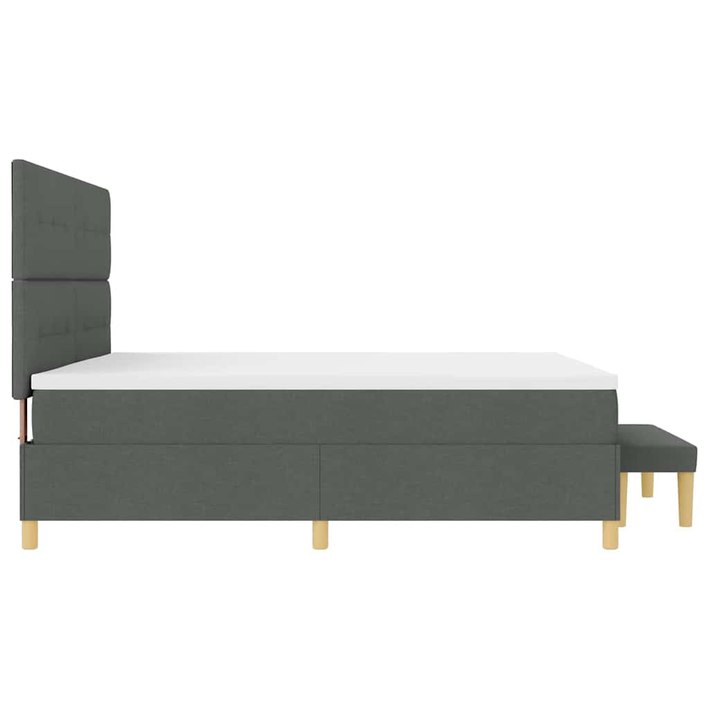 Letto a molle con materasso Grigio scuro 200 x 200 cm Tessuto - homemem39