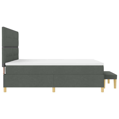 Letto a molle con materasso Grigio scuro 200 x 200 cm Tessuto - homemem39