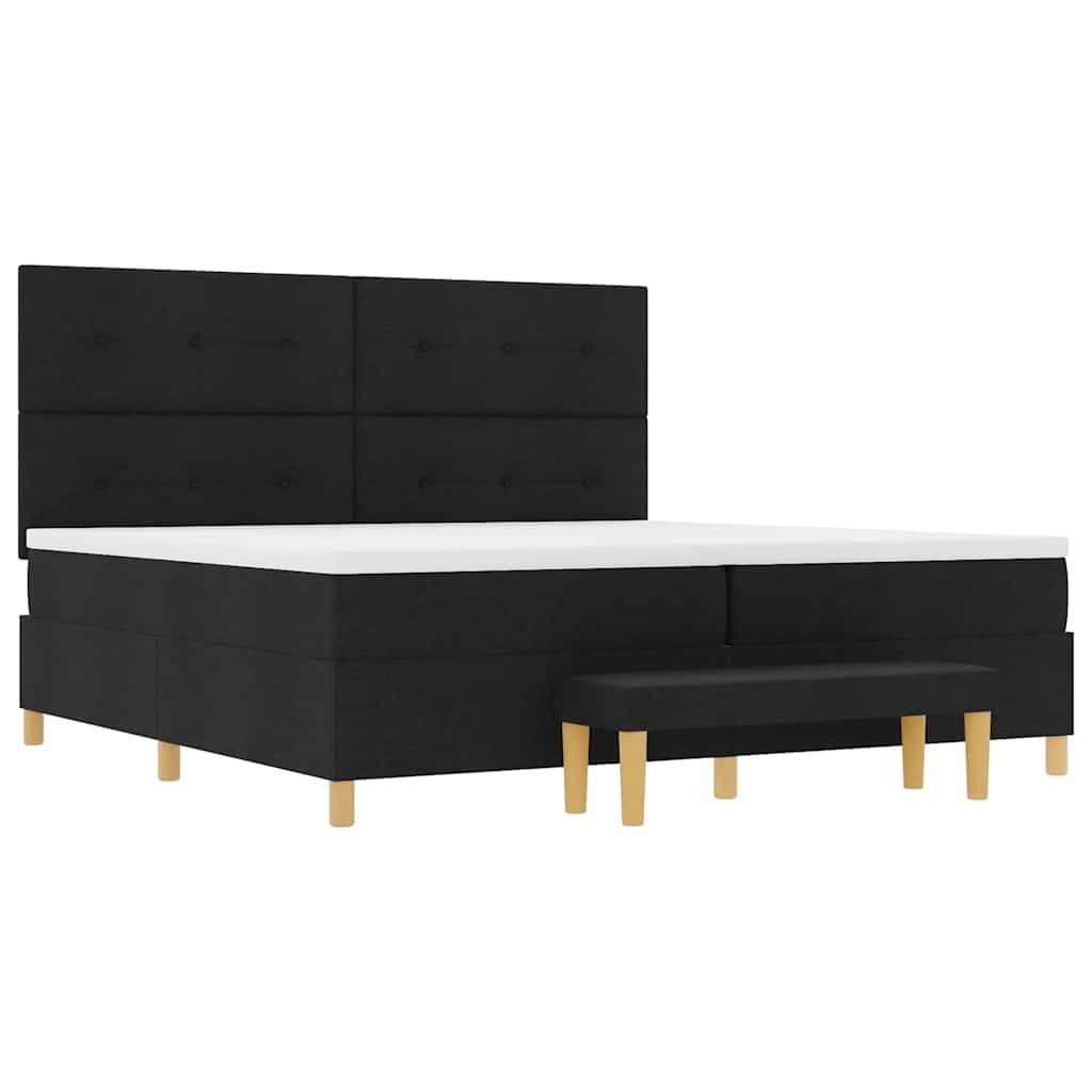 Letto a molle con materasso Nero 200 x 200 cm Tessuto - homemem39