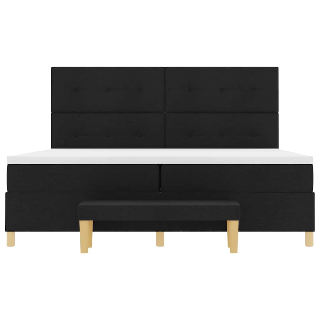 Letto a molle con materasso Nero 200 x 200 cm Tessuto - homemem39