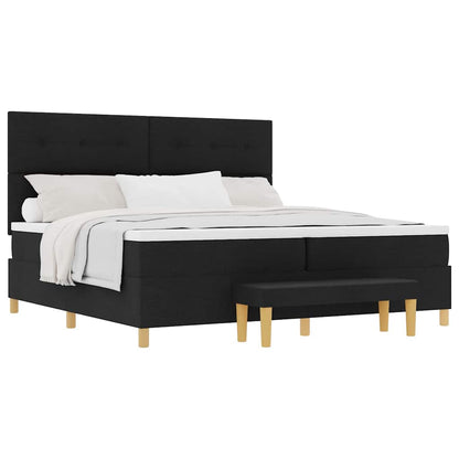 Letto a molle con materasso Nero 200 x 200 cm Tessuto - homemem39