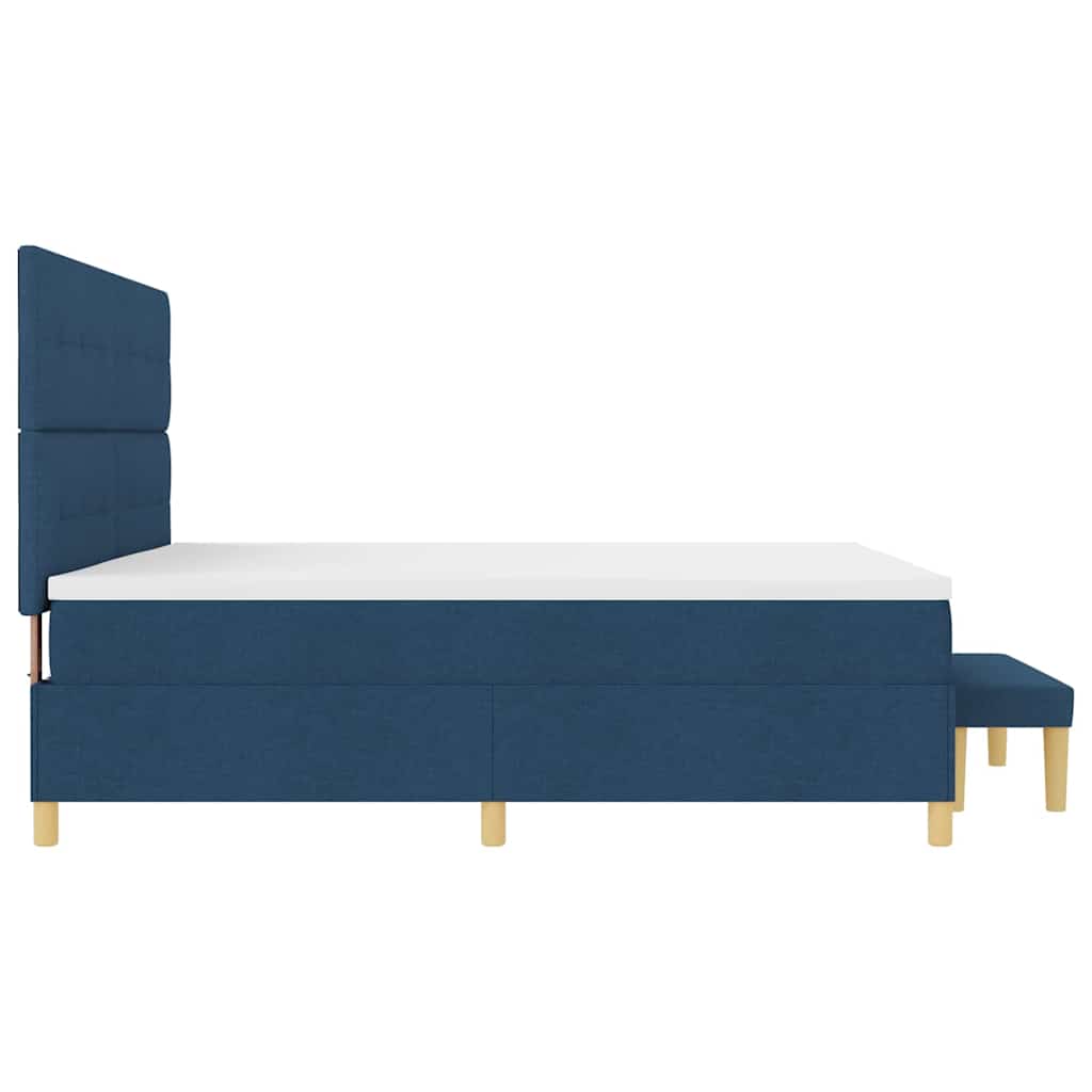 Letto a molle con testiera Blu 200 x 200 cm Tessuto | homemem39