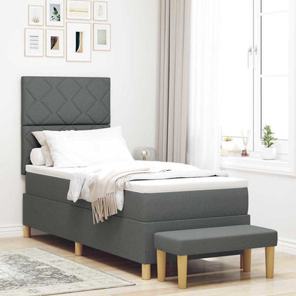 Letto a molle con testiera Grigio scuro 200 x 80 cm Tessuto | homemem39
