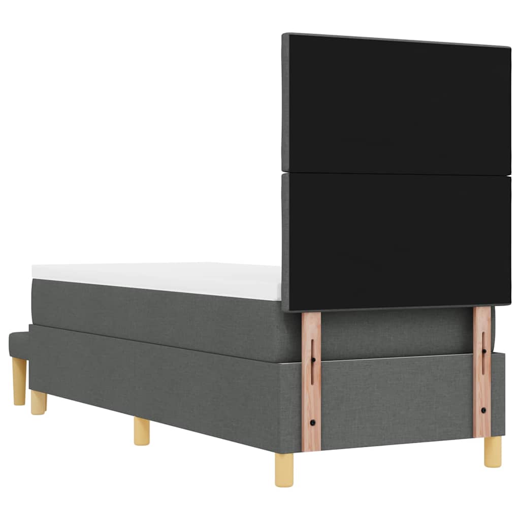 Letto a molle con testiera Grigio scuro 200 x 80 cm Tessuto | homemem39